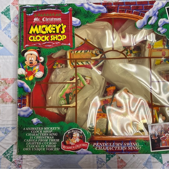 Vtg 1993 Mr. Christmas MICKEY'S CLOCK SHOP Animated Carols Light & Sounds Used - Picture 3 of 17